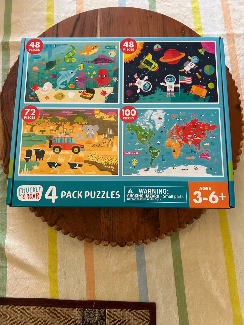 Children’s Chuckle & Roar 4 Pack Puzzles Ages 3-6+ New Sealed Box